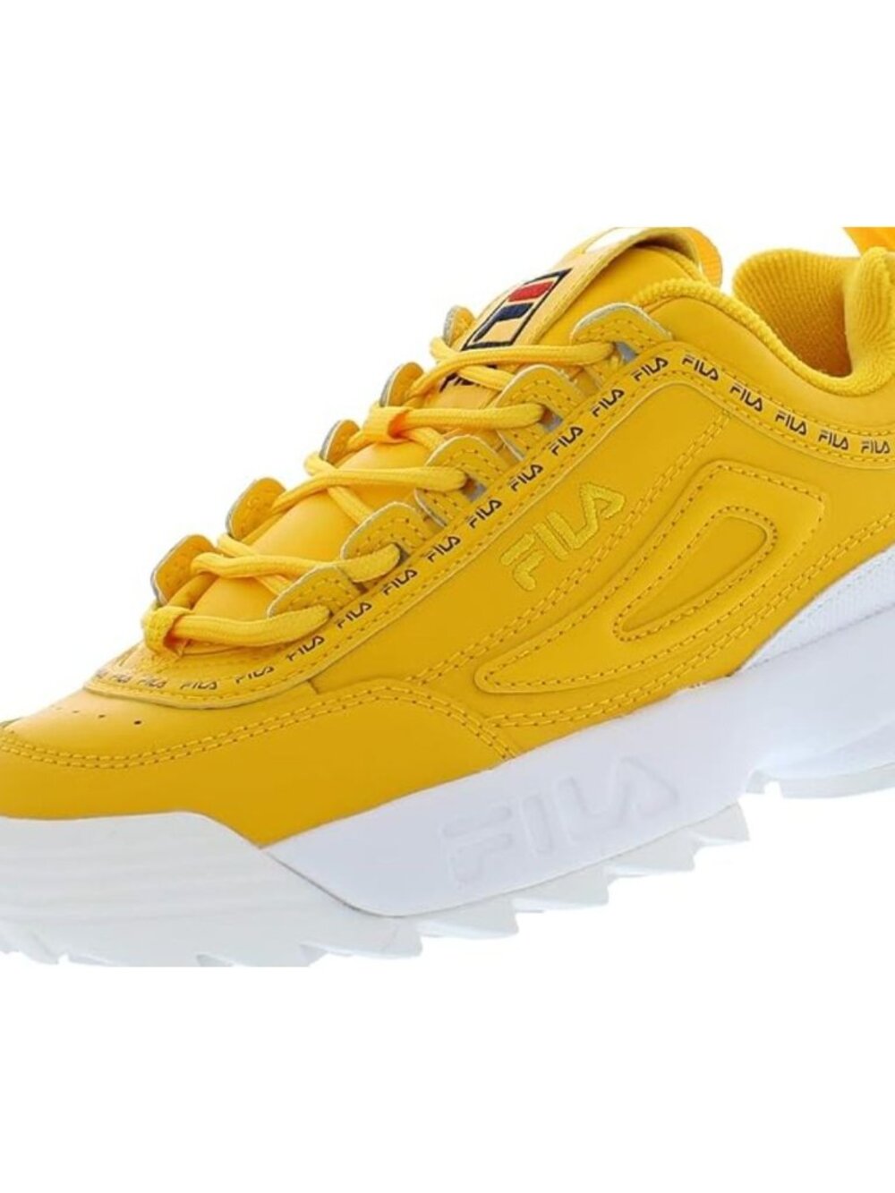 FILA Girls Disruptor II Premium Repeat Yellow Sneakers W/ White Sole Size US 4½ - Picture 11 of 11